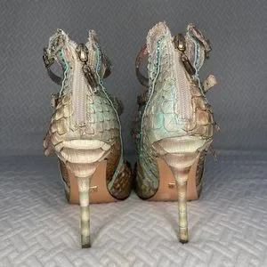 Python Skin Heels Jorge Bischoff | Shoes | Genuine Python Skin Heels Sandals With ...
